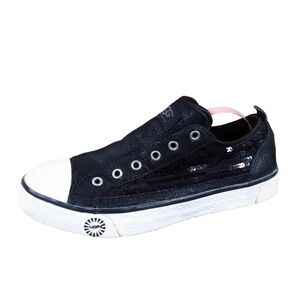 UGG Laela Womens Fashion Sneaker Size 6.5 Lifestyle Sequin Black Suede S/N 3316